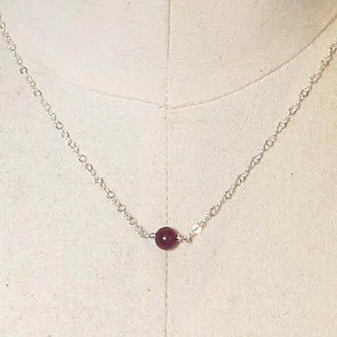 Lepidolite Tiny Single Gemstone Necklace