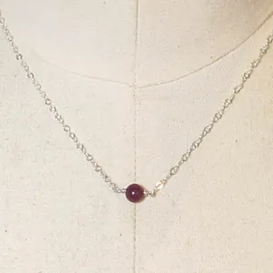 Lepidolite Tiny Single Gemstone Necklace
