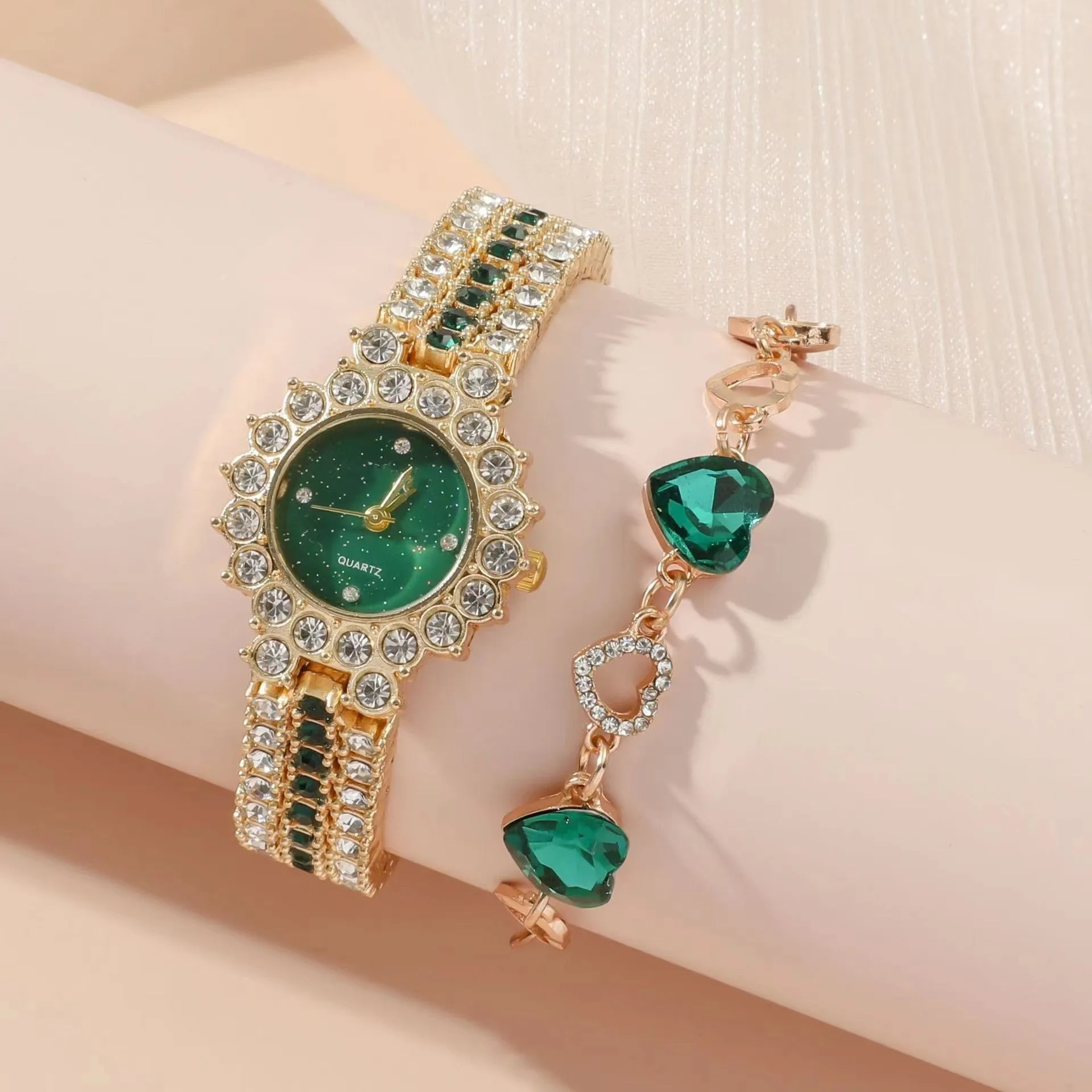LovelyRLovely Women's Steel Belt Quartz Watch Five-piece Gift Set