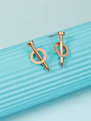 Lucent Nude Rose Gold Earrings