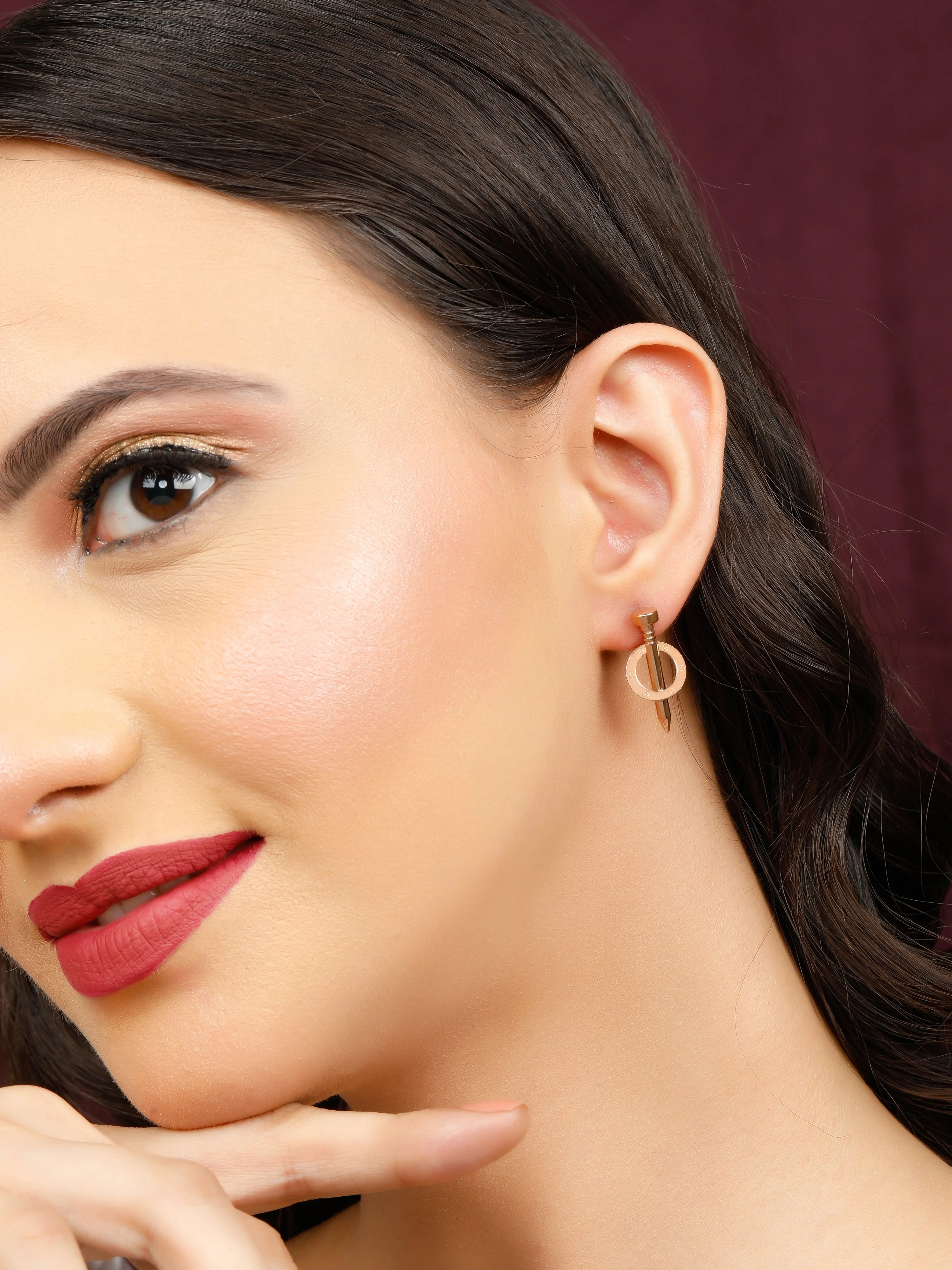 Lucent Nude Rose Gold Earrings