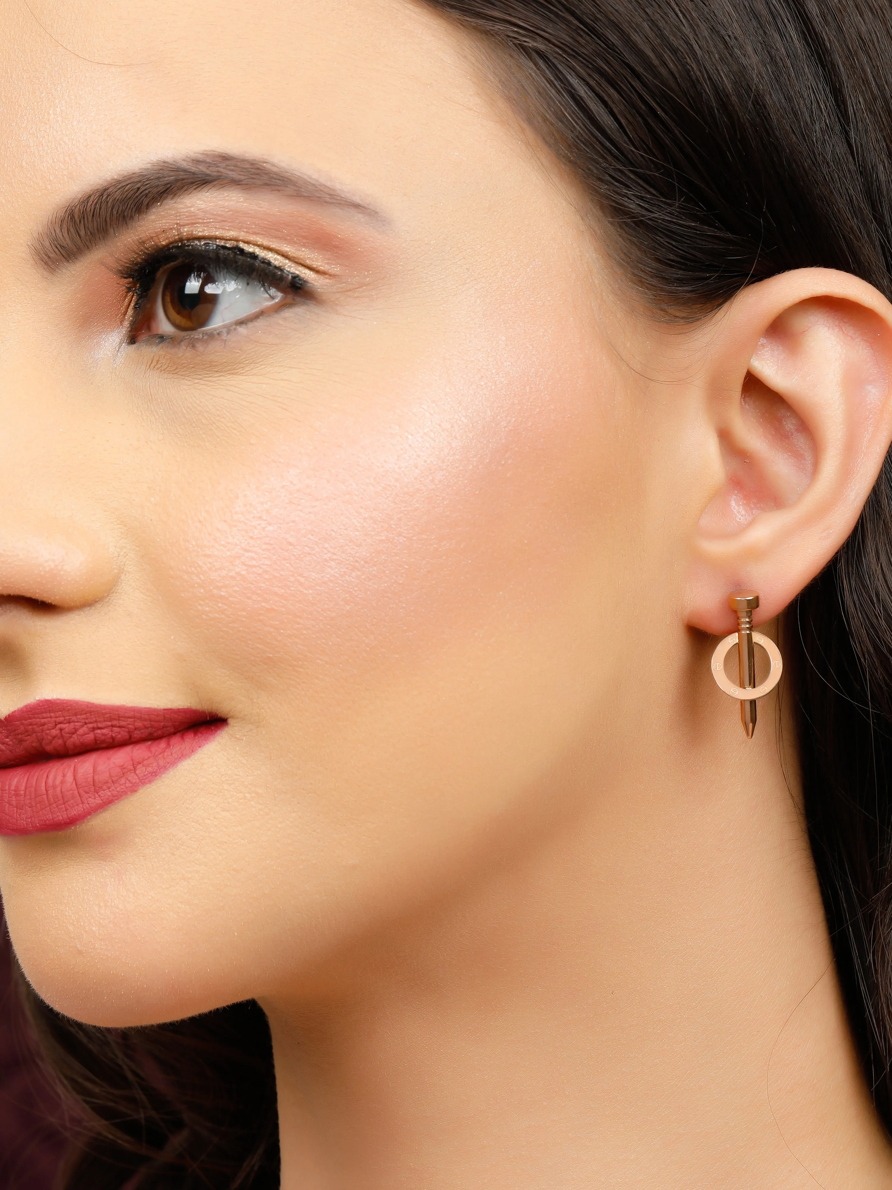 Lucent Nude Rose Gold Earrings