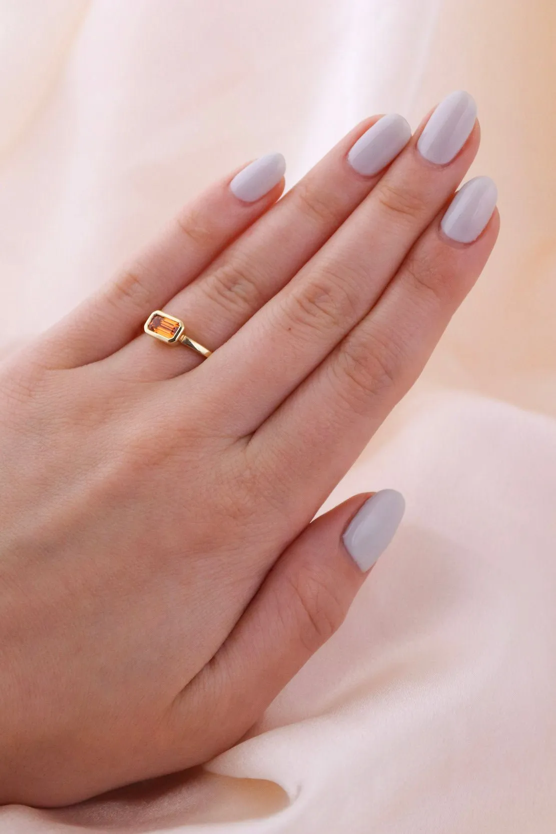 Mandarin Garnet Engagement Ring