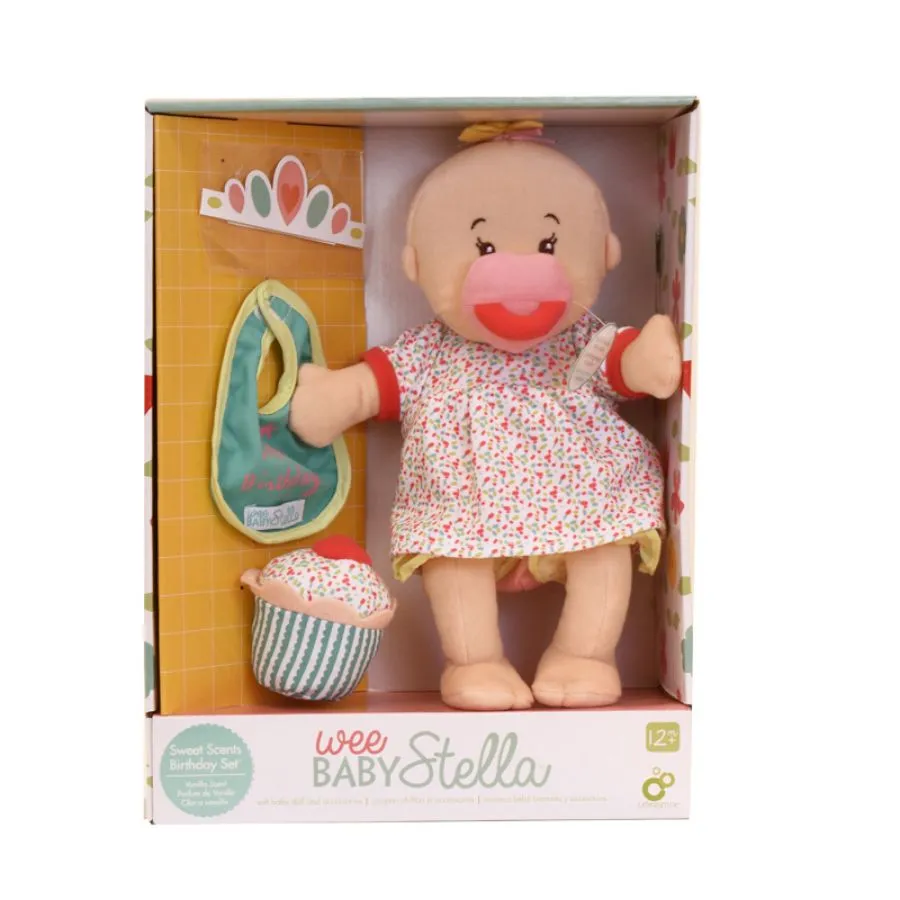 Manhattan Toy  - Wee Baby Stella Sweet Scents Birthday Soft Doll Set