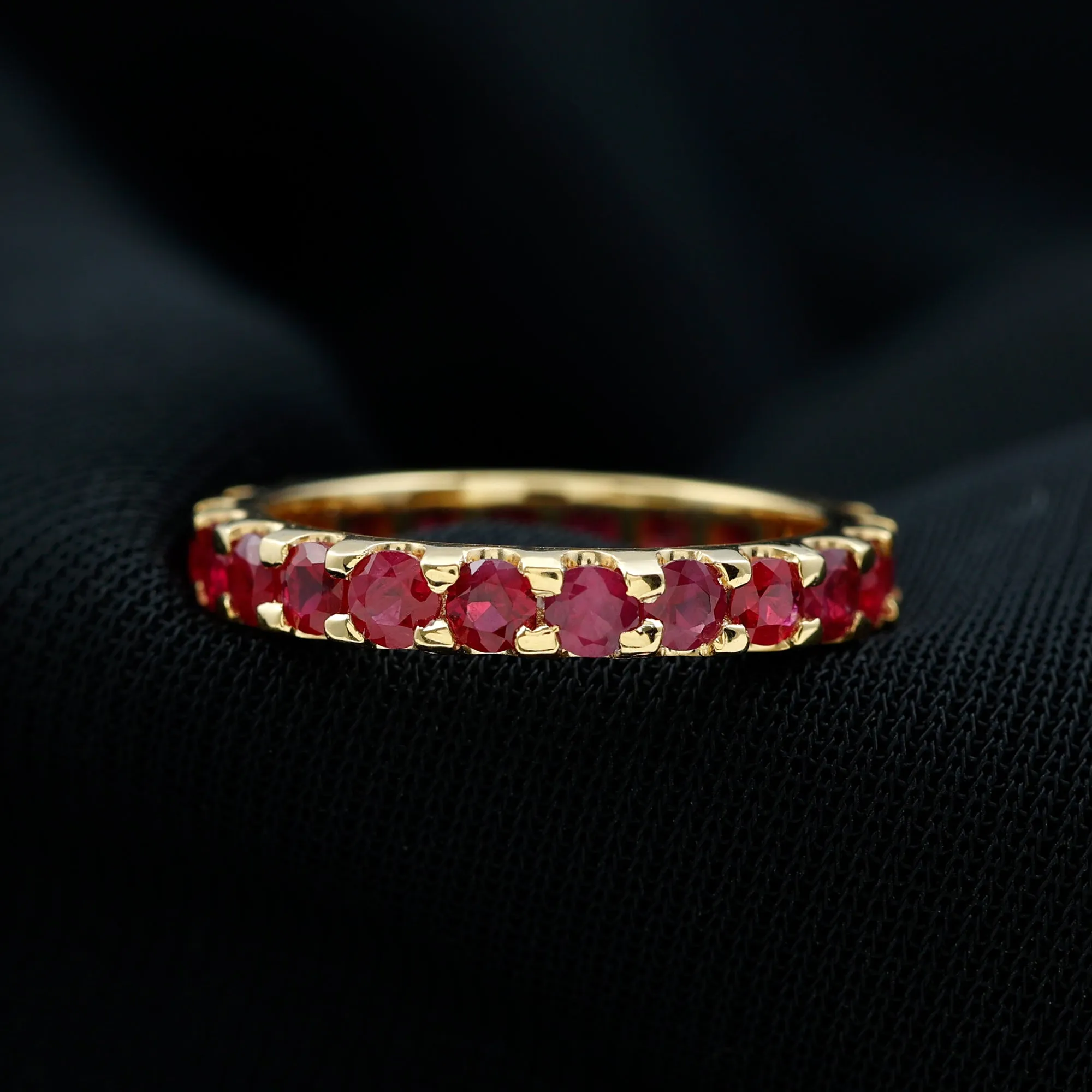 Minimal Round Ruby Eternity Ring