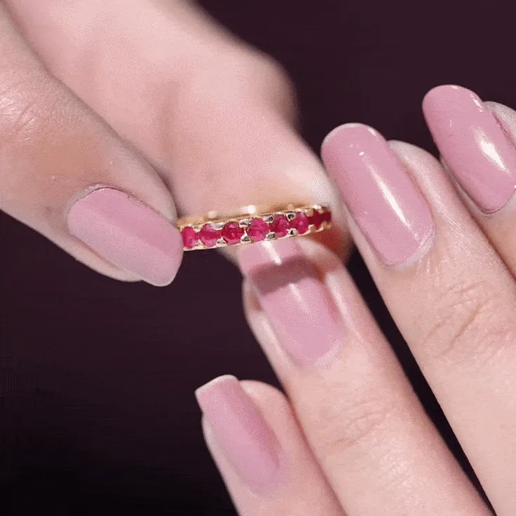 Minimal Round Ruby Eternity Ring