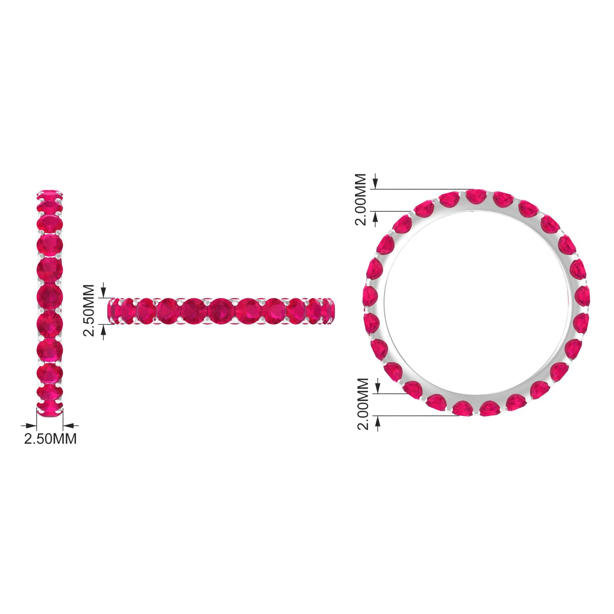 Minimal Round Ruby Eternity Ring