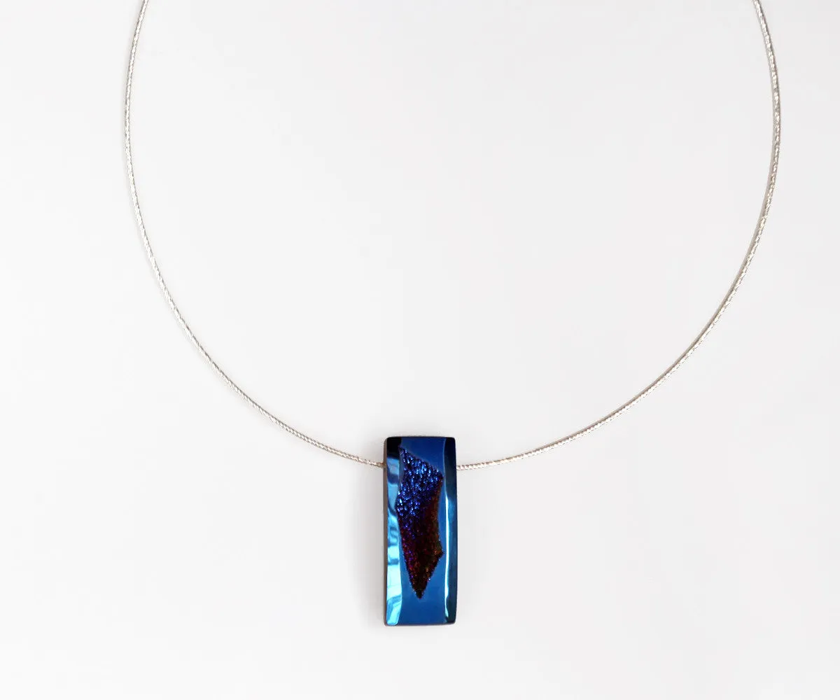Modern Sapphire Blue Druzy Necklace