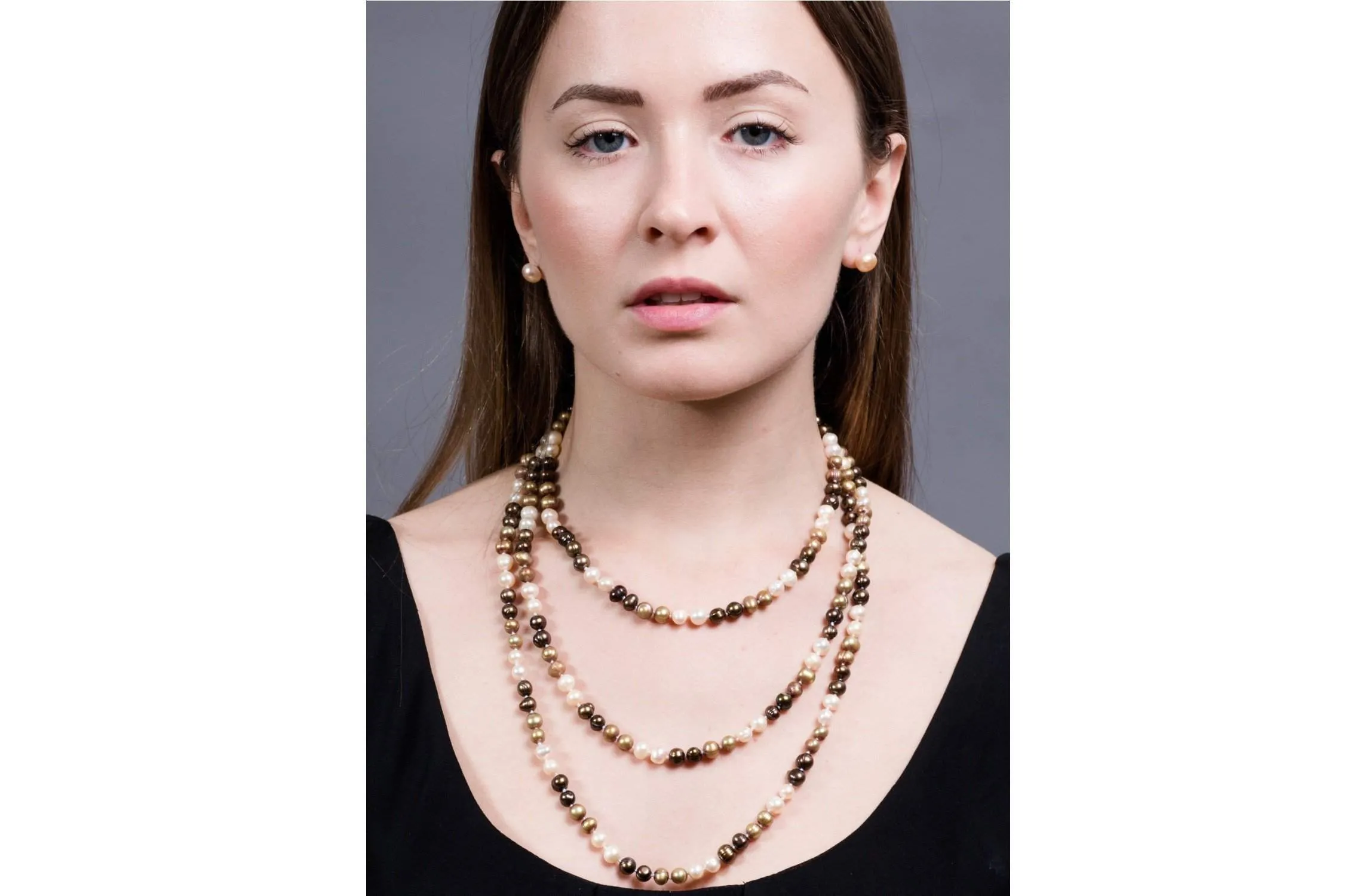 Multi-Color Freshwater Pearl Long Necklace 7mm