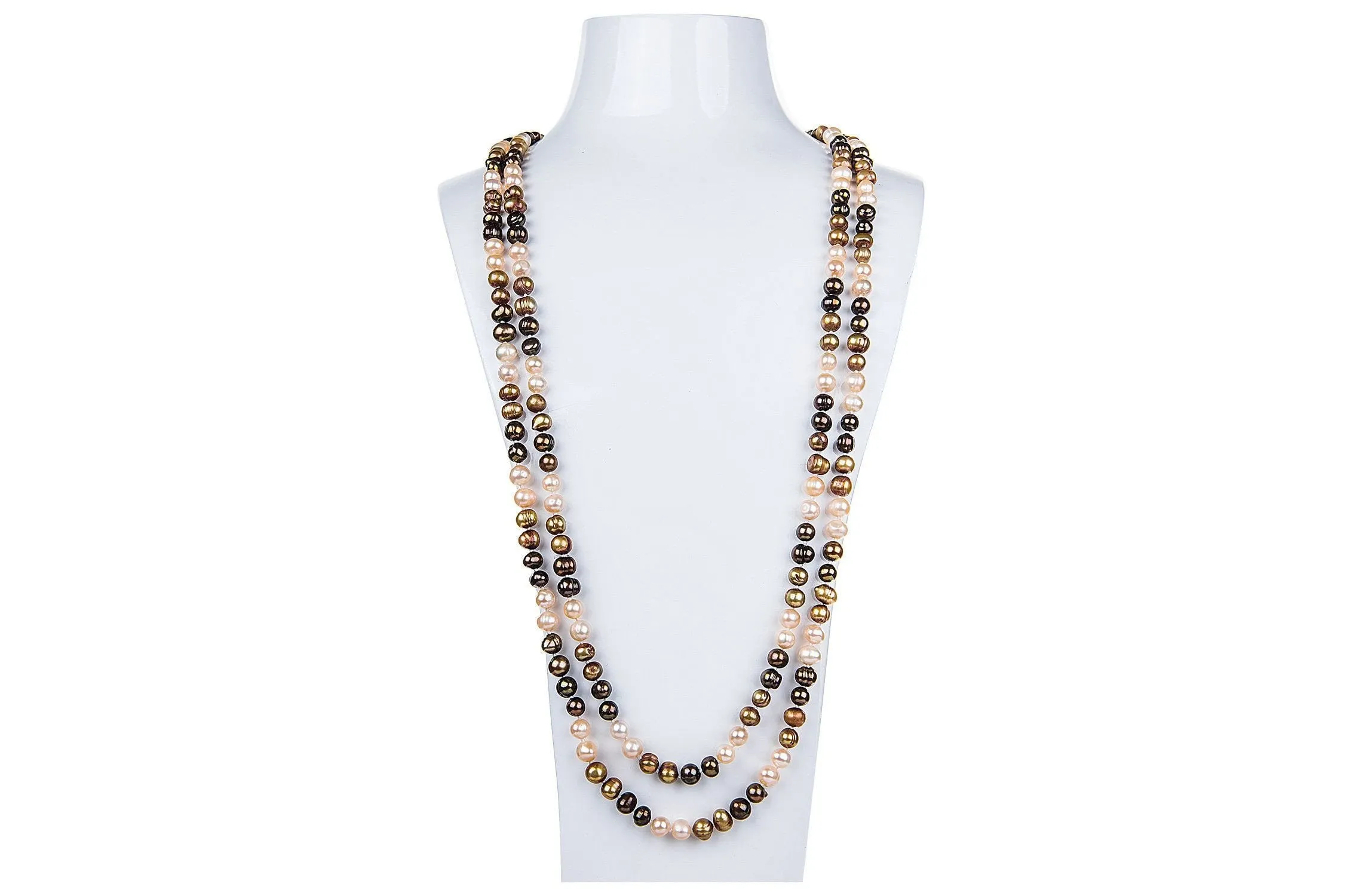 Multi-Color Freshwater Pearl Long Necklace 7mm
