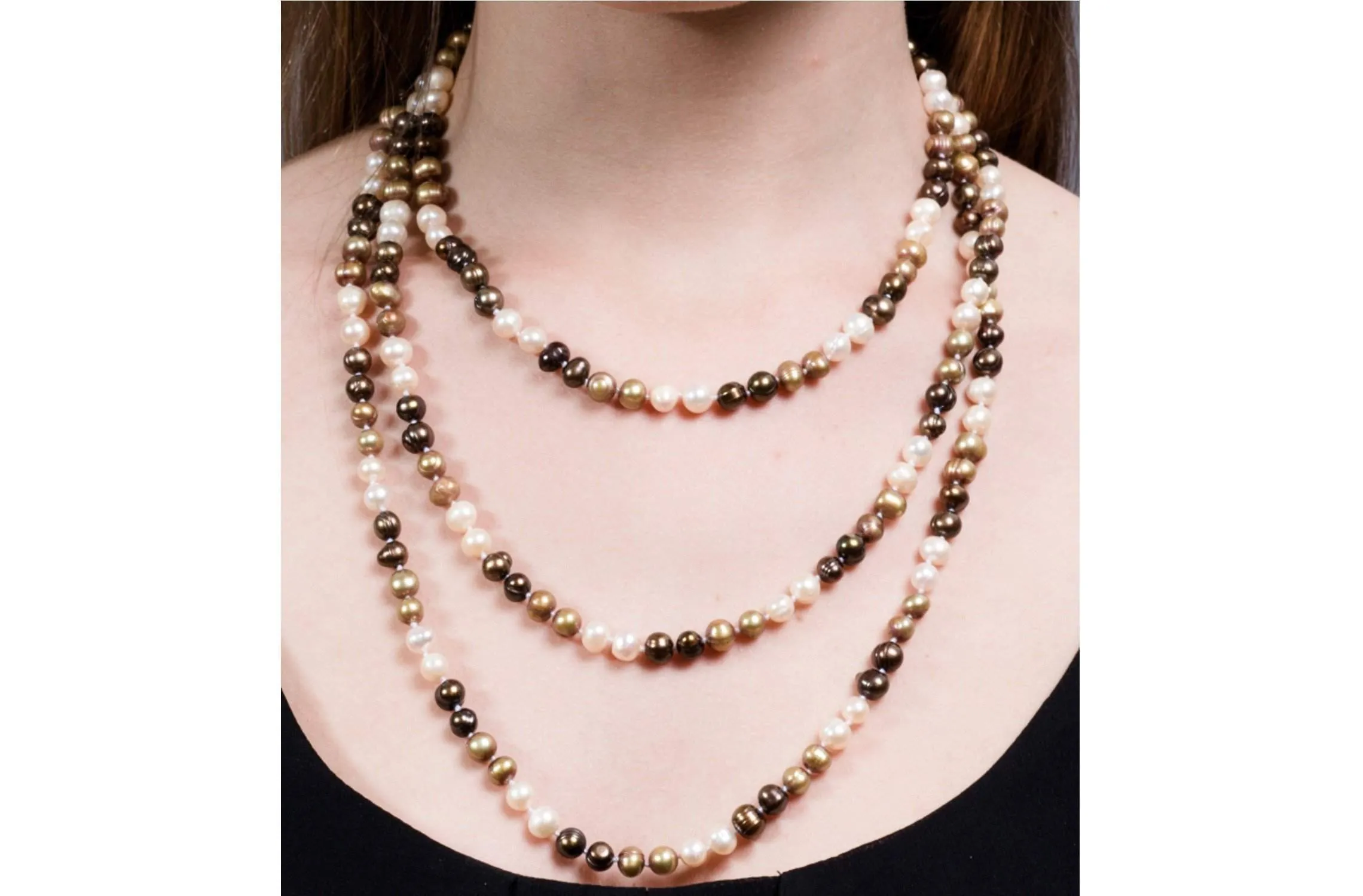 Multi-Color Freshwater Pearl Long Necklace 7mm