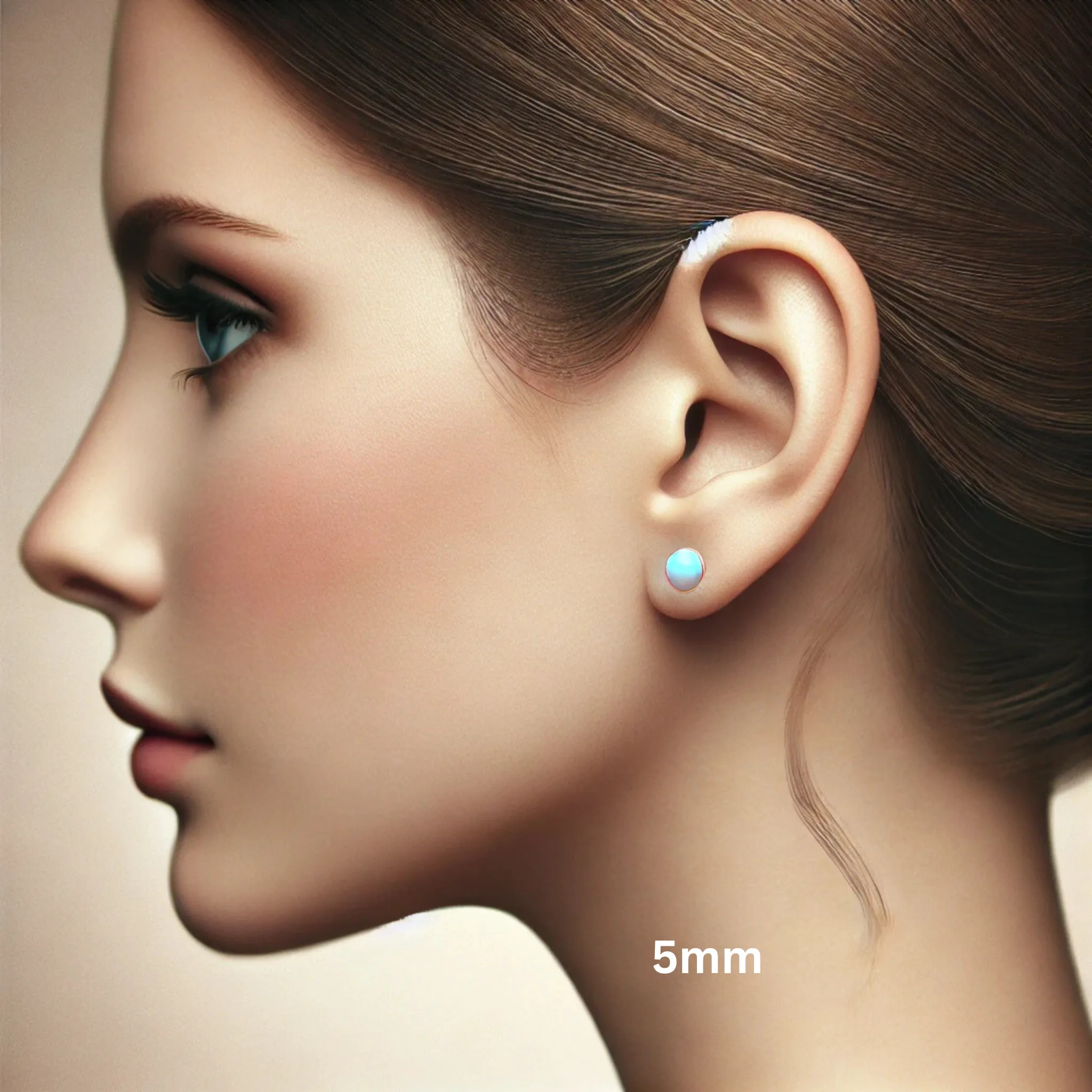 Natural Australian Opal Stud Earrings | AAA Grade Bezel Set in 14K Gold