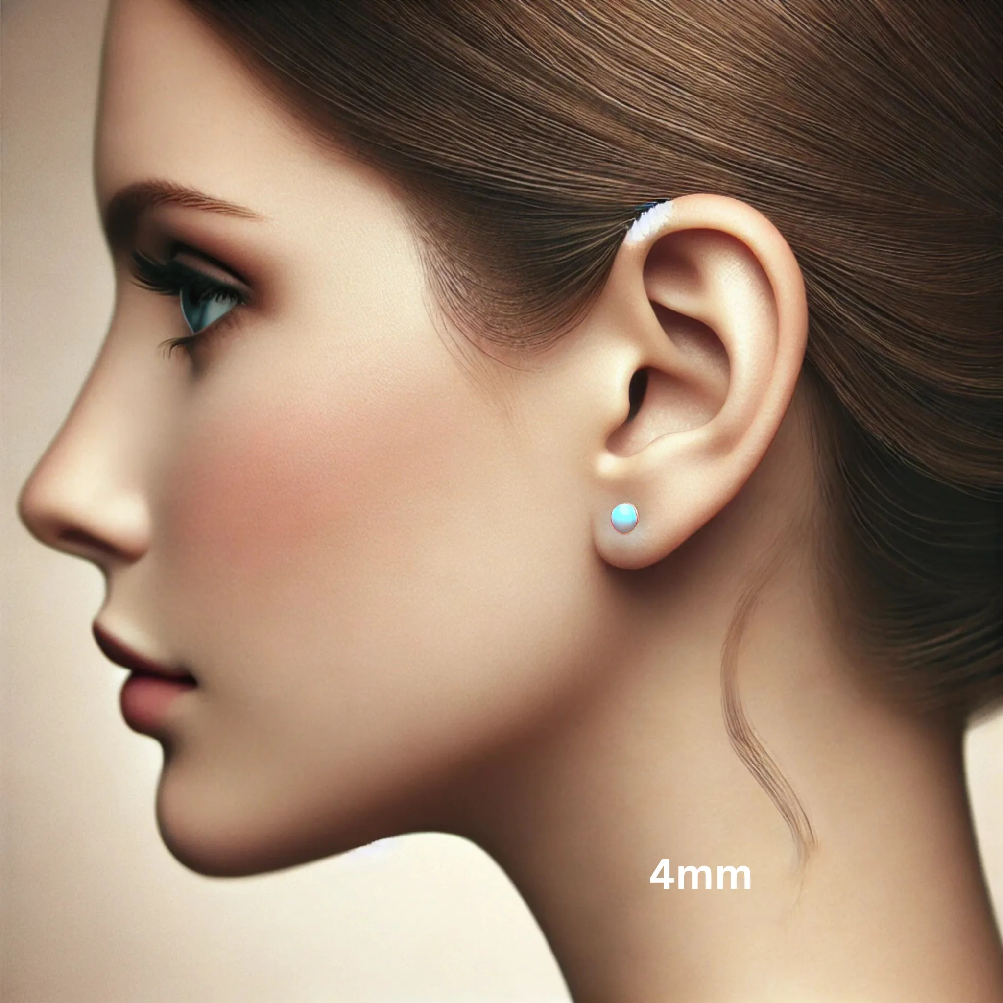 Natural Australian Opal Stud Earrings | AAA Grade Bezel Set in 14K Gold