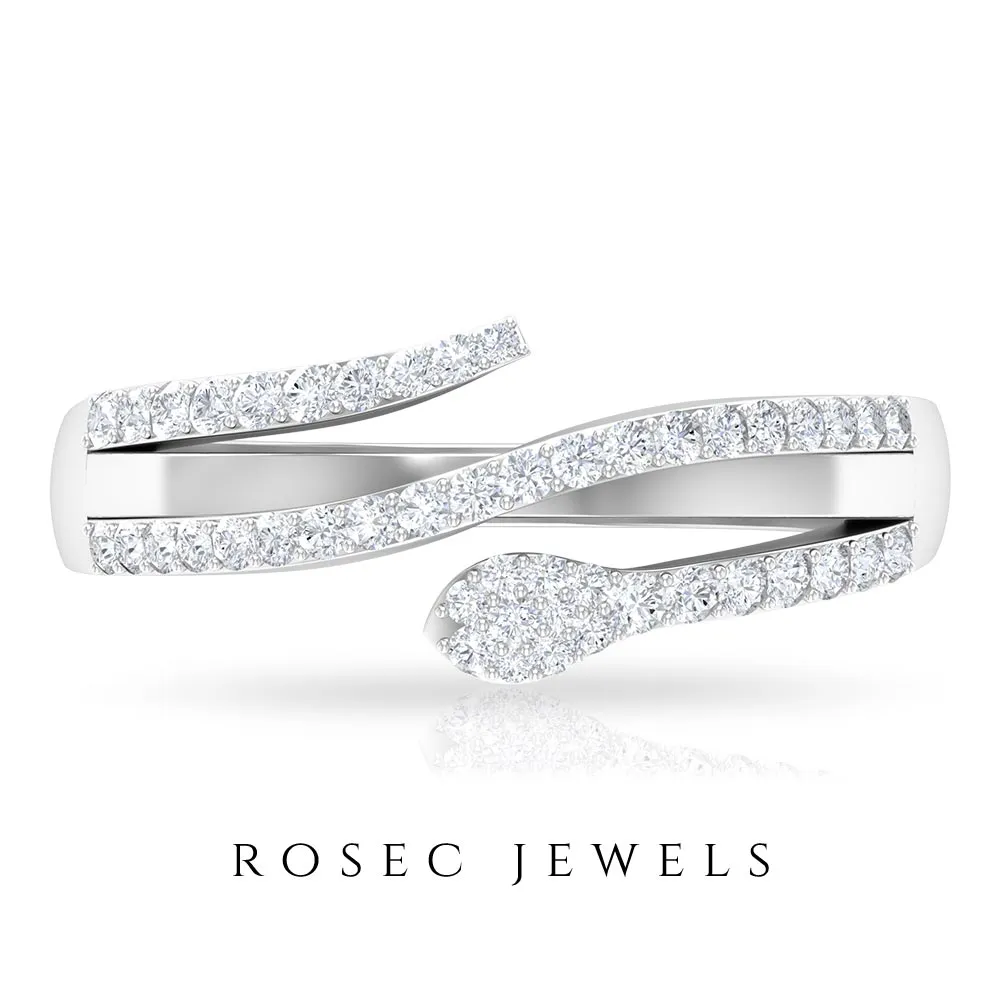 Natural Diamond Snake Ring in Gold