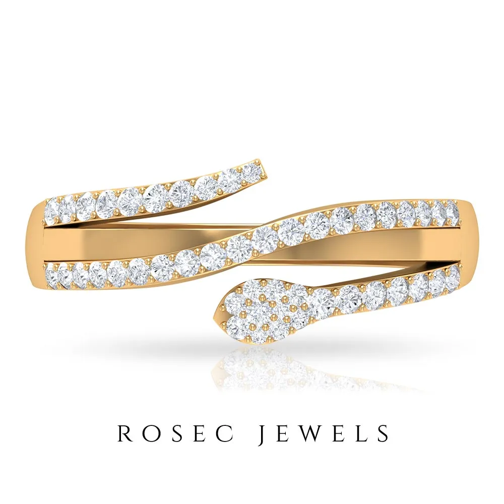 Natural Diamond Snake Ring in Gold