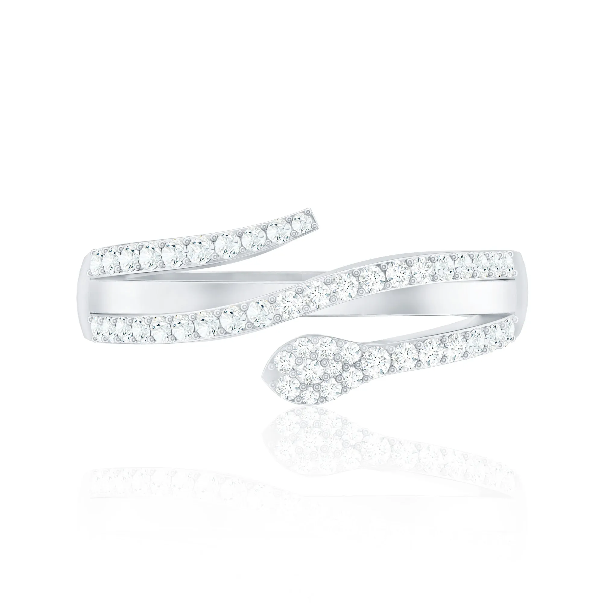 Natural Diamond Snake Ring in Gold