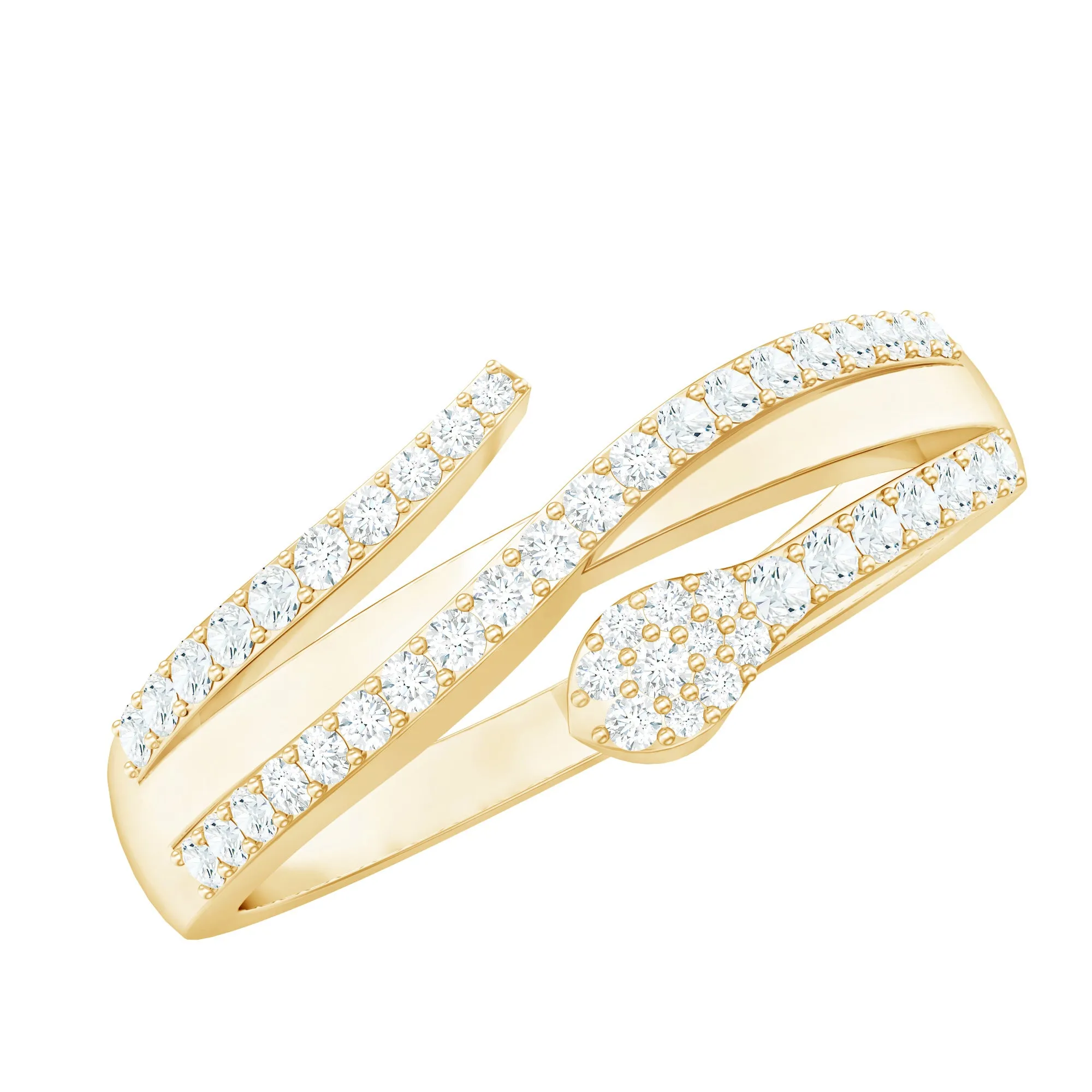 Natural Diamond Snake Ring in Gold