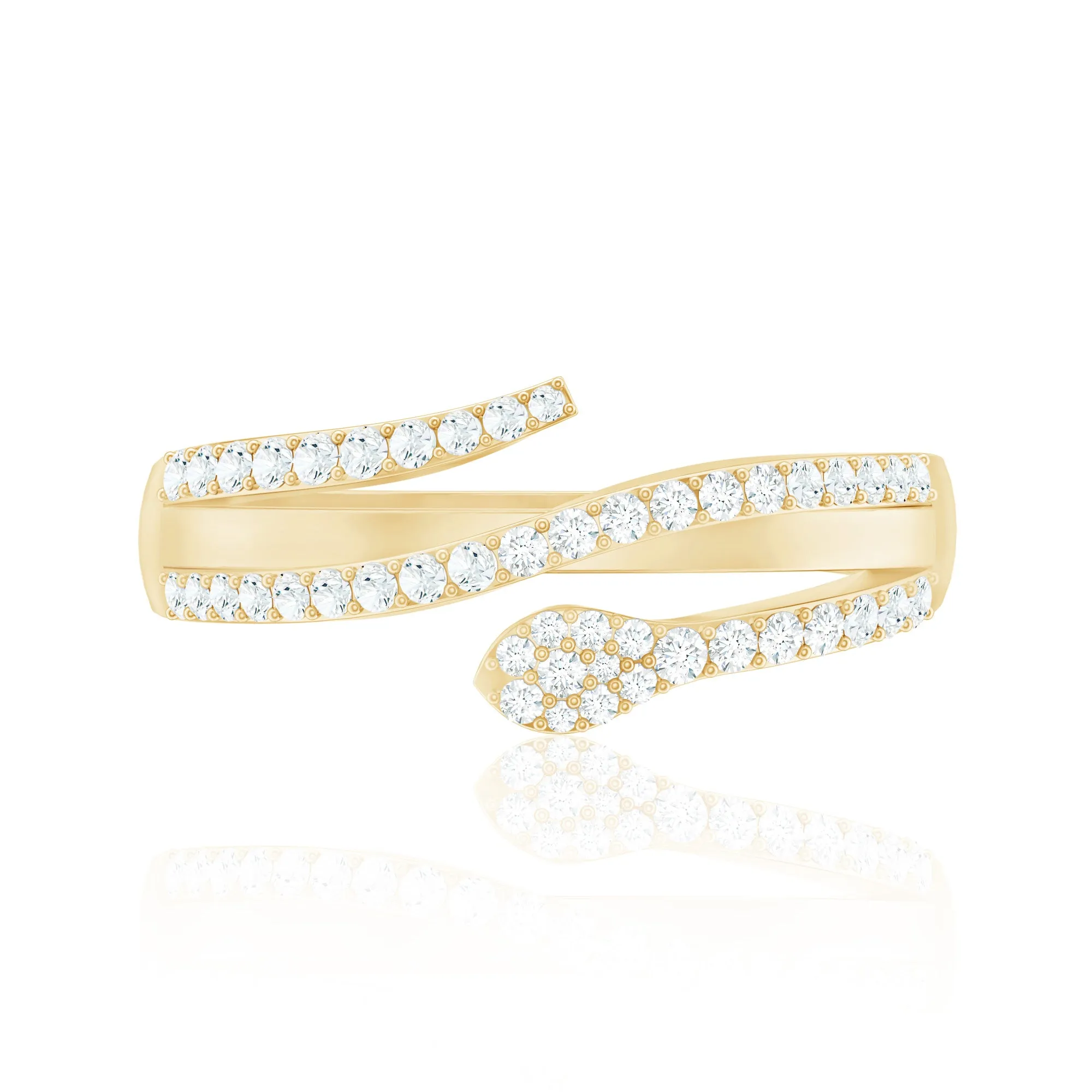 Natural Diamond Snake Ring in Gold
