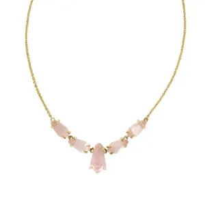 Open Box - Kendra Scott 14K Gold Over Brass Statement Necklace - Rose Quartz