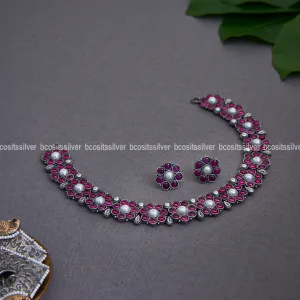 Oxidized Maya Short Necklace - 1123