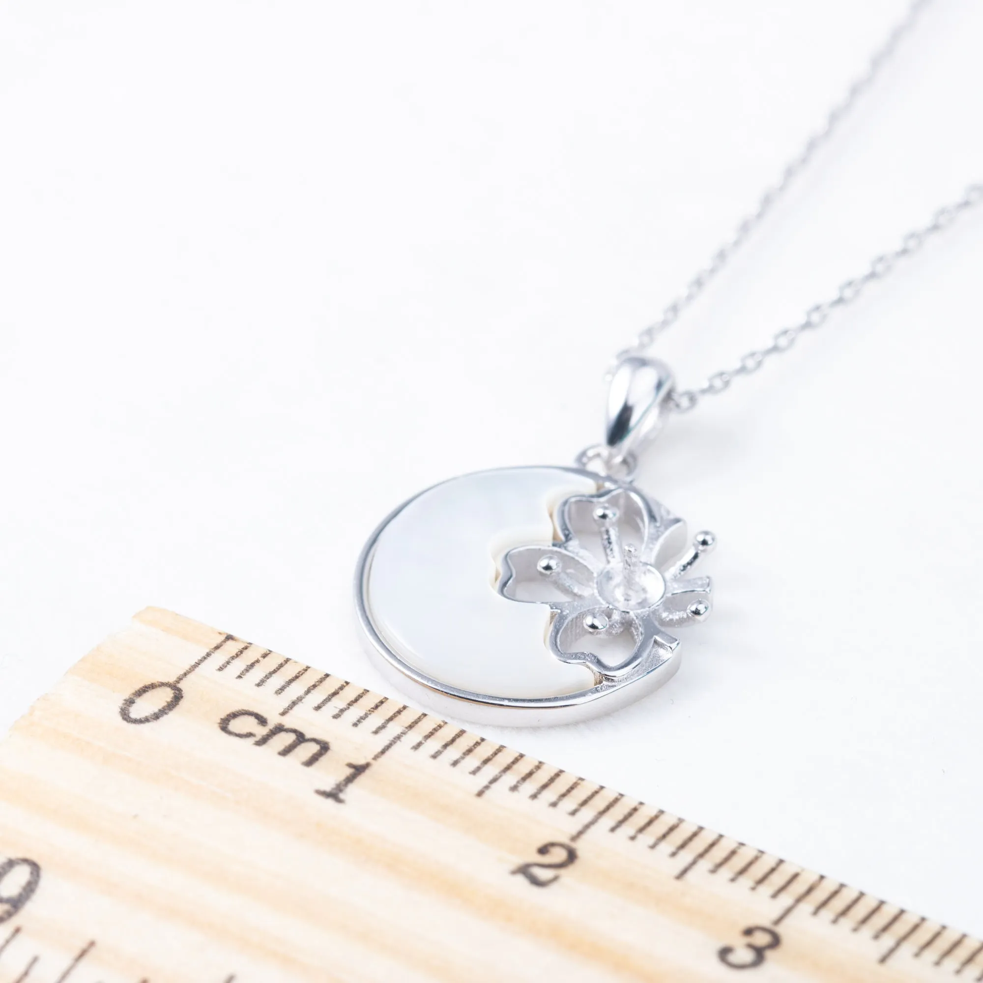 P010990 DIY 3-4mm Natural Freshwater pearl pendant accessory 925 sterling silver engagement jewelry necklace for women