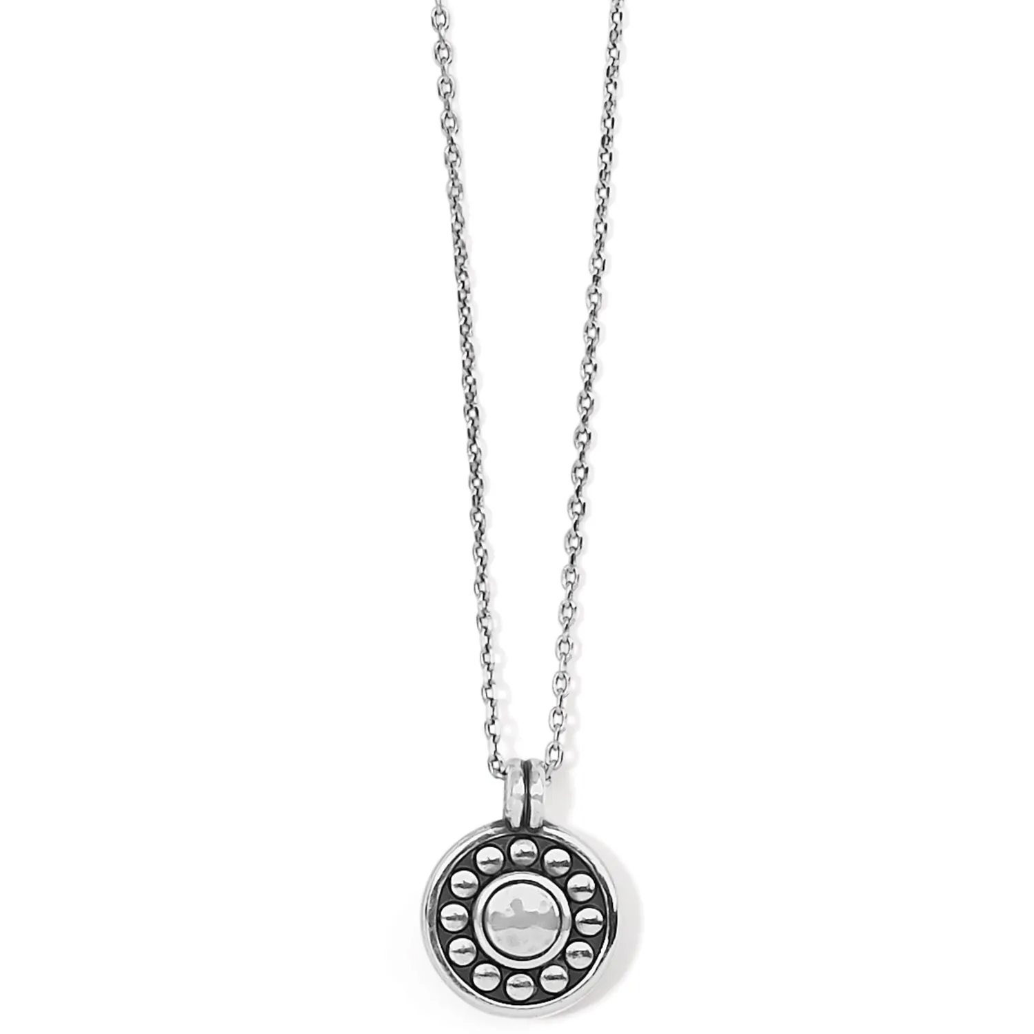 Pebble Dot Light Siam Medali Petite Reversible Necklace