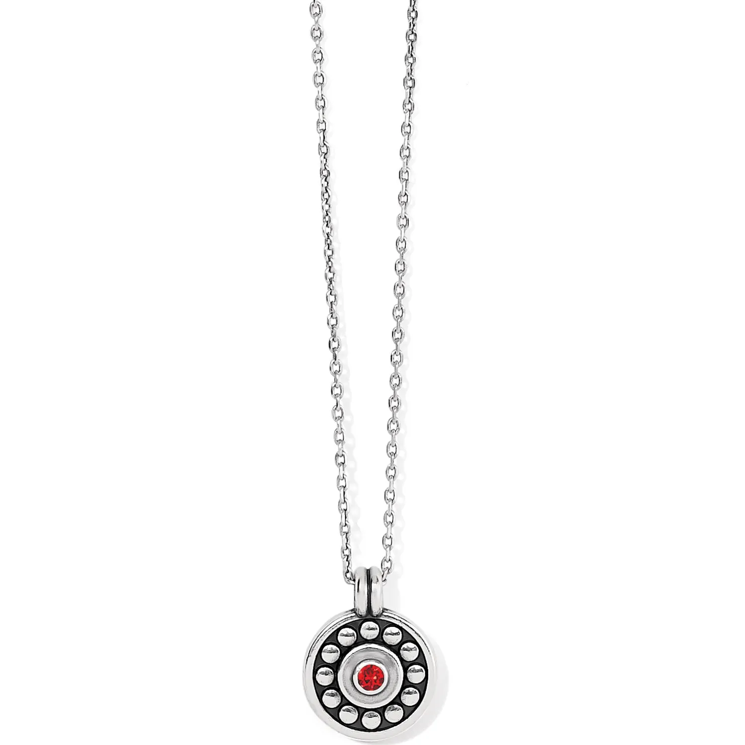 Pebble Dot Light Siam Medali Petite Reversible Necklace