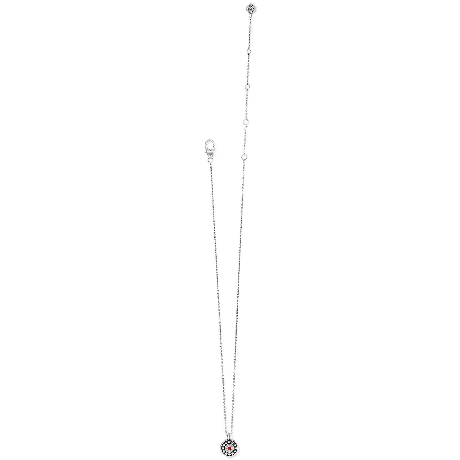 Pebble Dot Light Siam Medali Petite Reversible Necklace