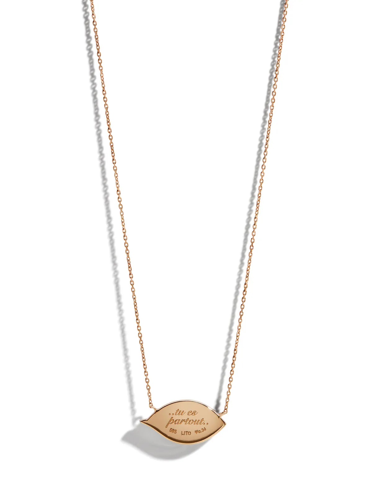 Petit Mauve Enamel, Ruby, and Diamond Evil Eye Rose Gold Necklace