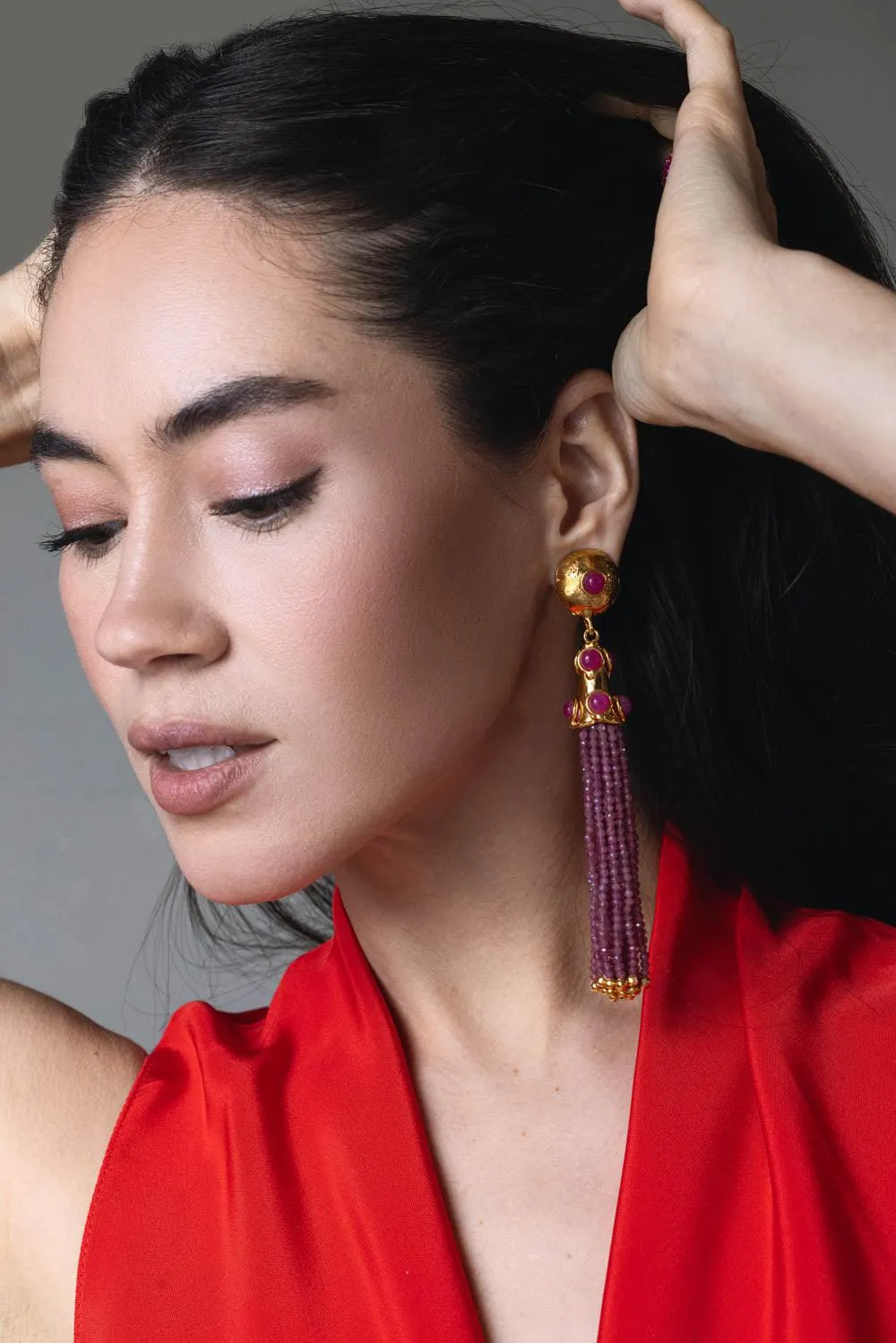Pink Jade Gio Drop Earrings