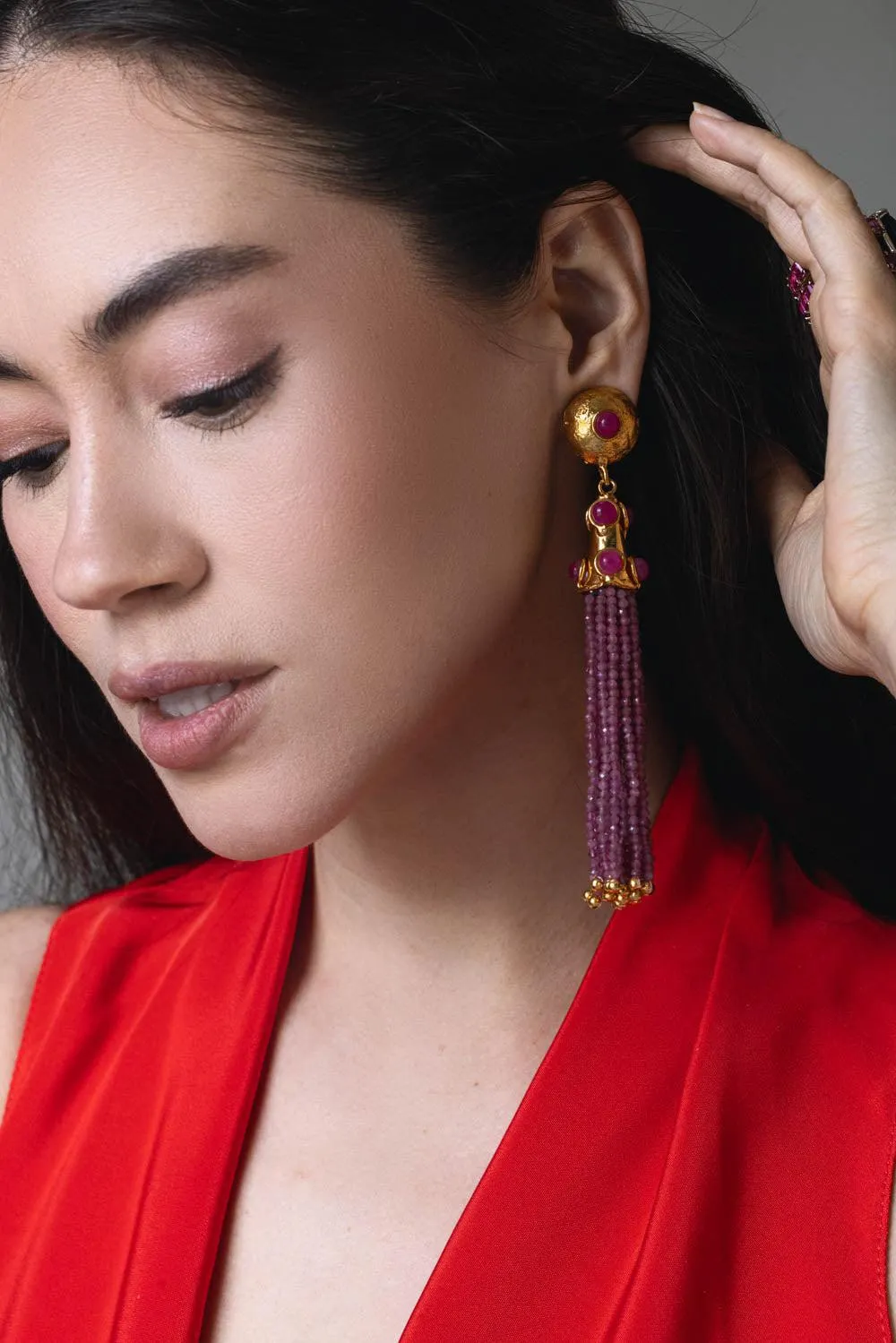 Pink Jade Gio Drop Earrings