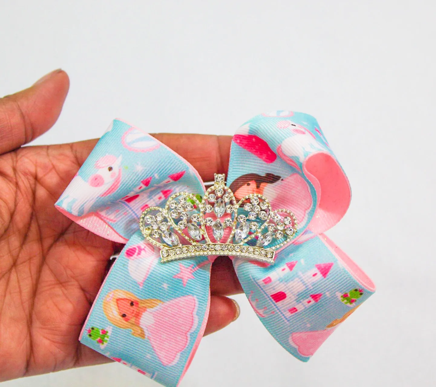 Princess Crown Hair Bow I The Enchanted Magnolia