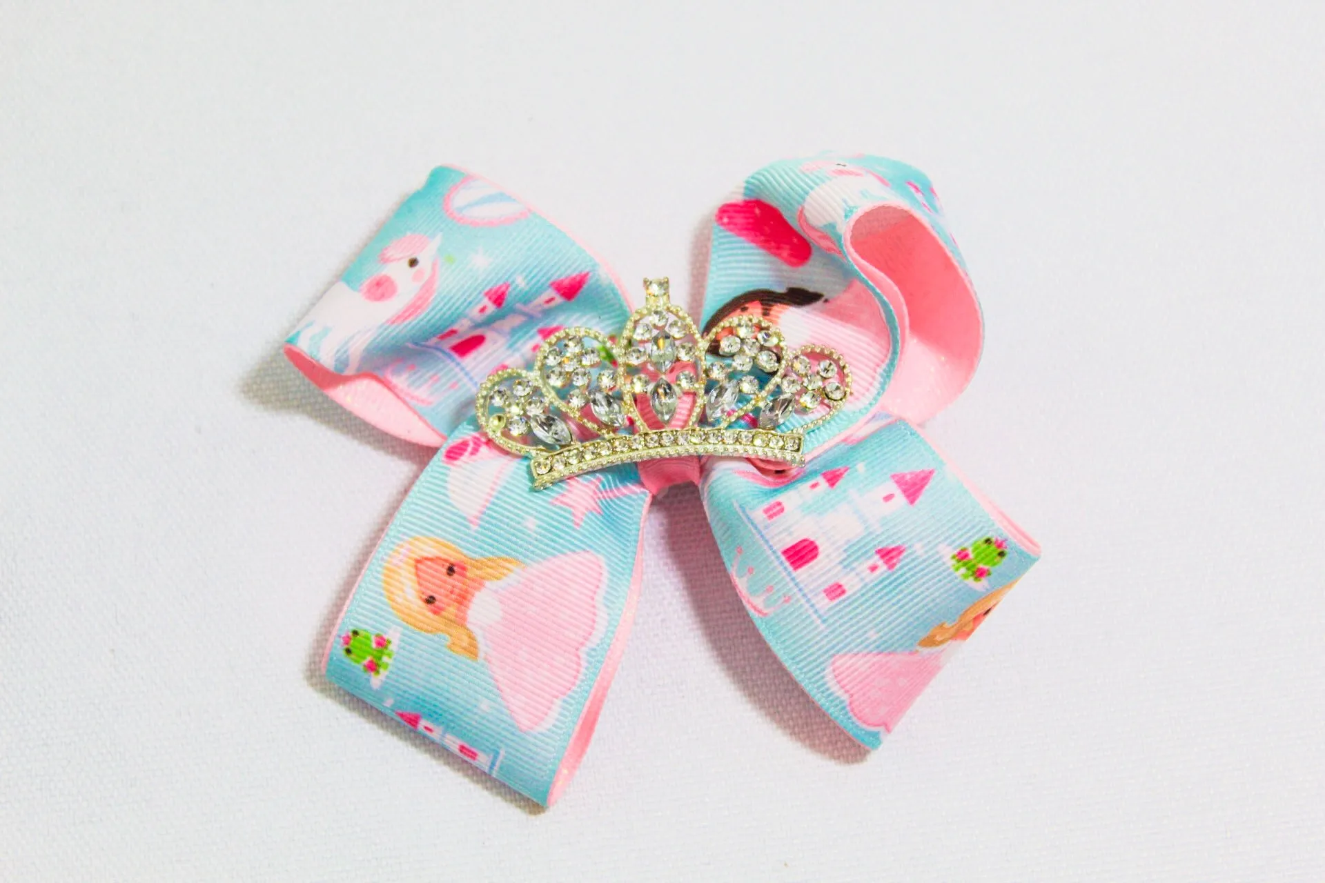 Princess Crown Hair Bow I The Enchanted Magnolia