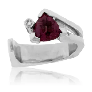 Raspberry Garnet Trillion Ring