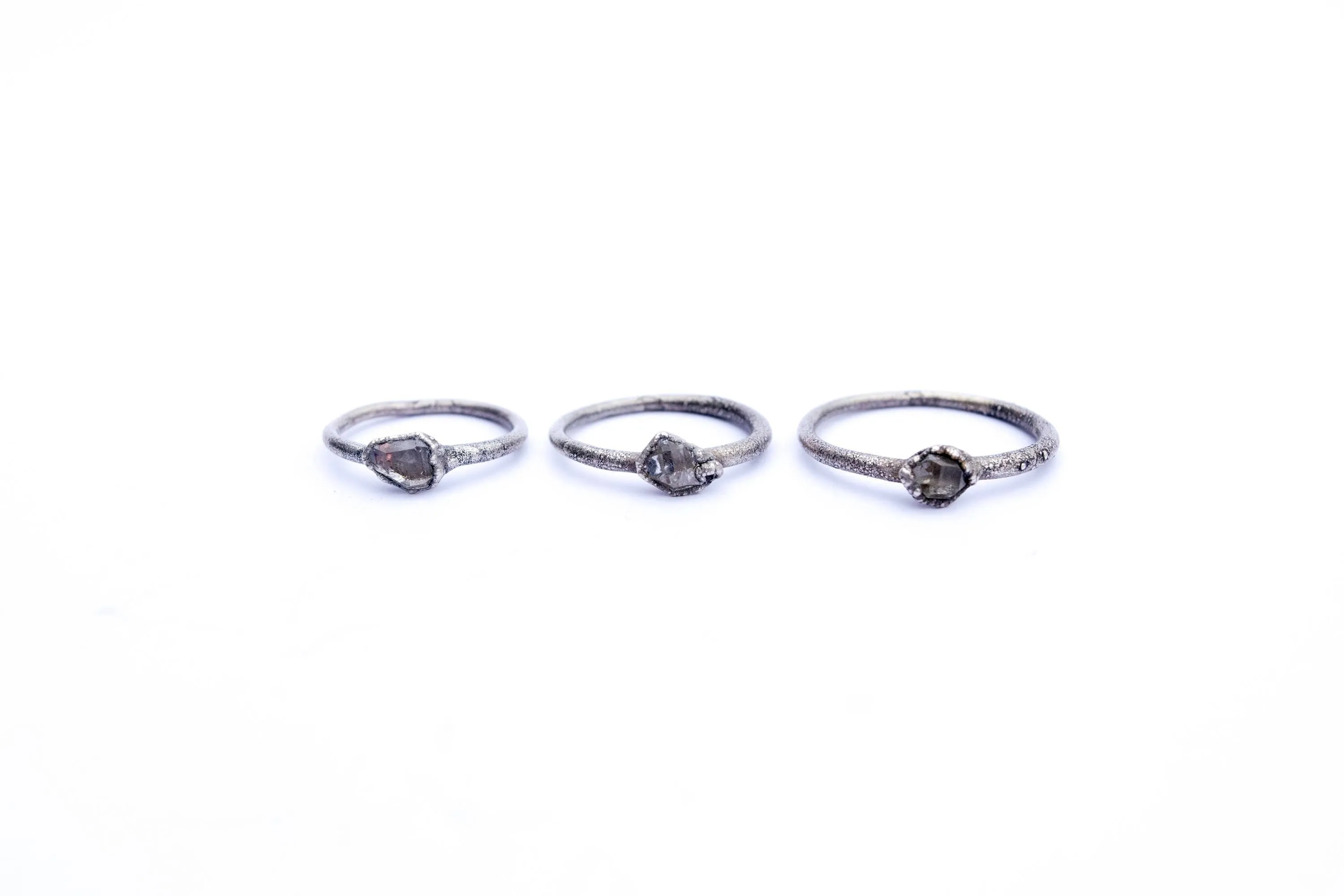Raw crystal ring | Herkimer diamond ring
