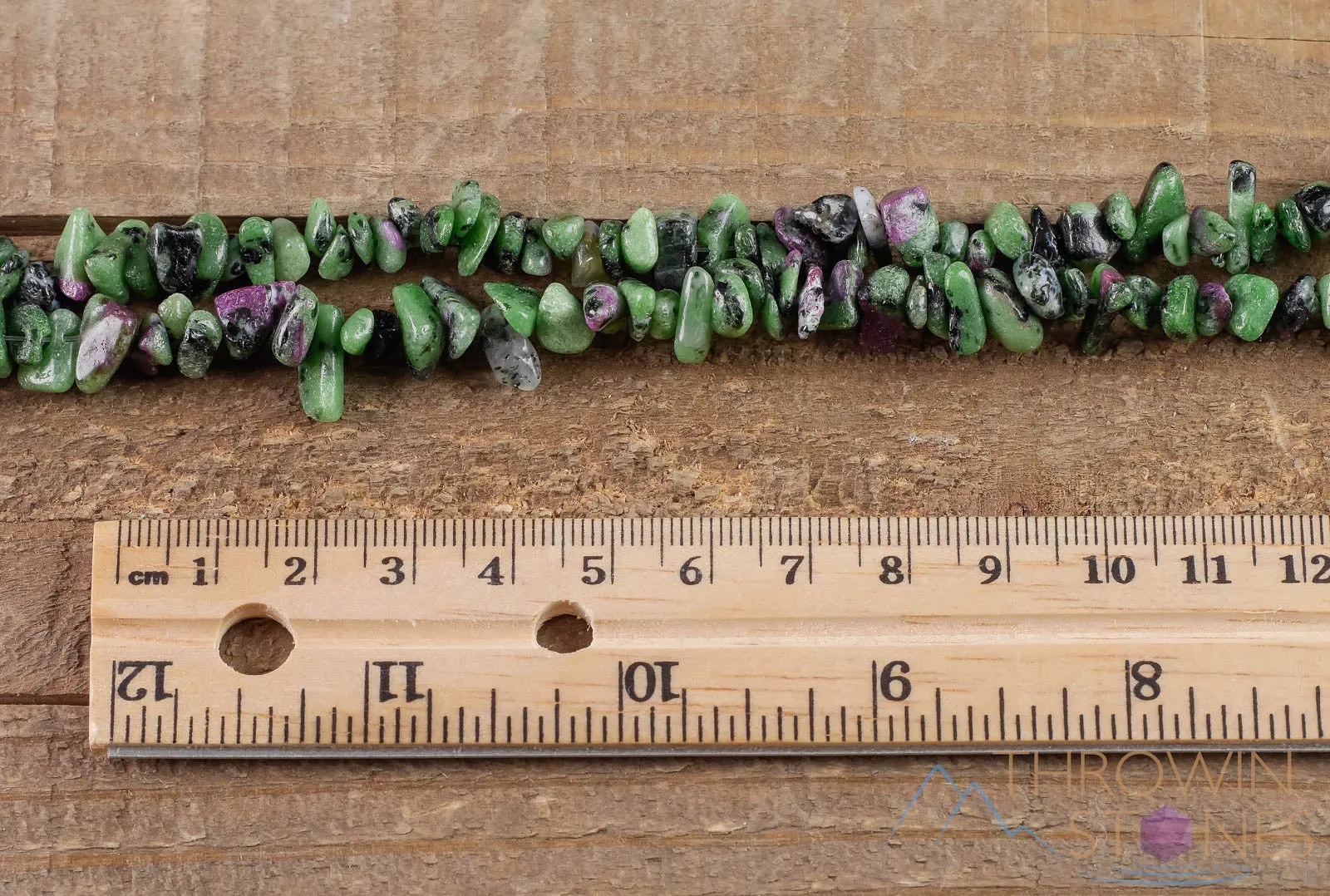 RUBY ZOISITE Crystal Necklace - Chip Beads - Long Crystal Necklace, Beaded Necklace, Handmade Jewelry,  E0807