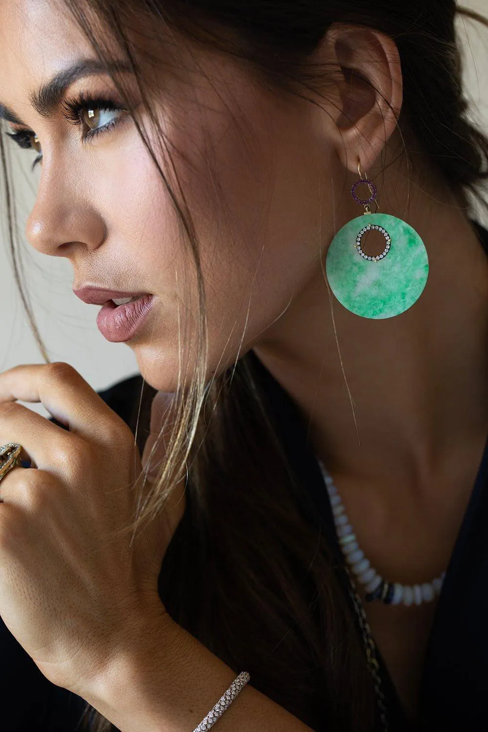 Sapphire Disc Earrings