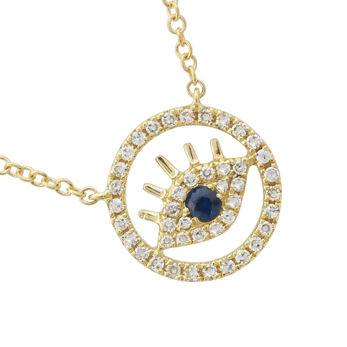 Sapphire Evil Eye Pendant