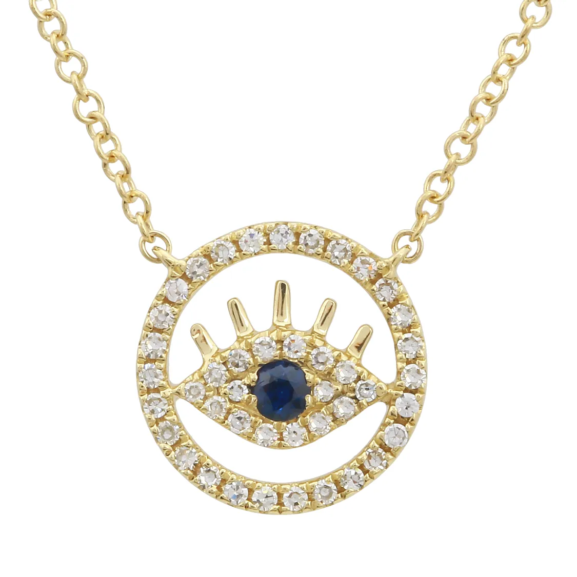 Sapphire Evil Eye Pendant