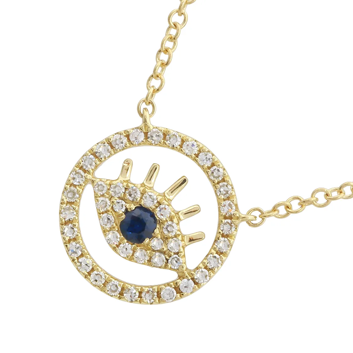 Sapphire Evil Eye Pendant