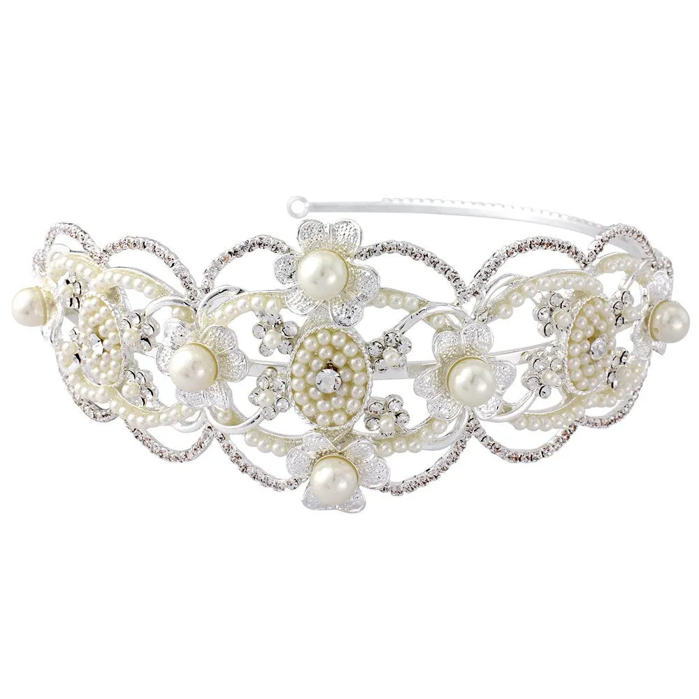 SassB Harriet Pearl Side Tiara