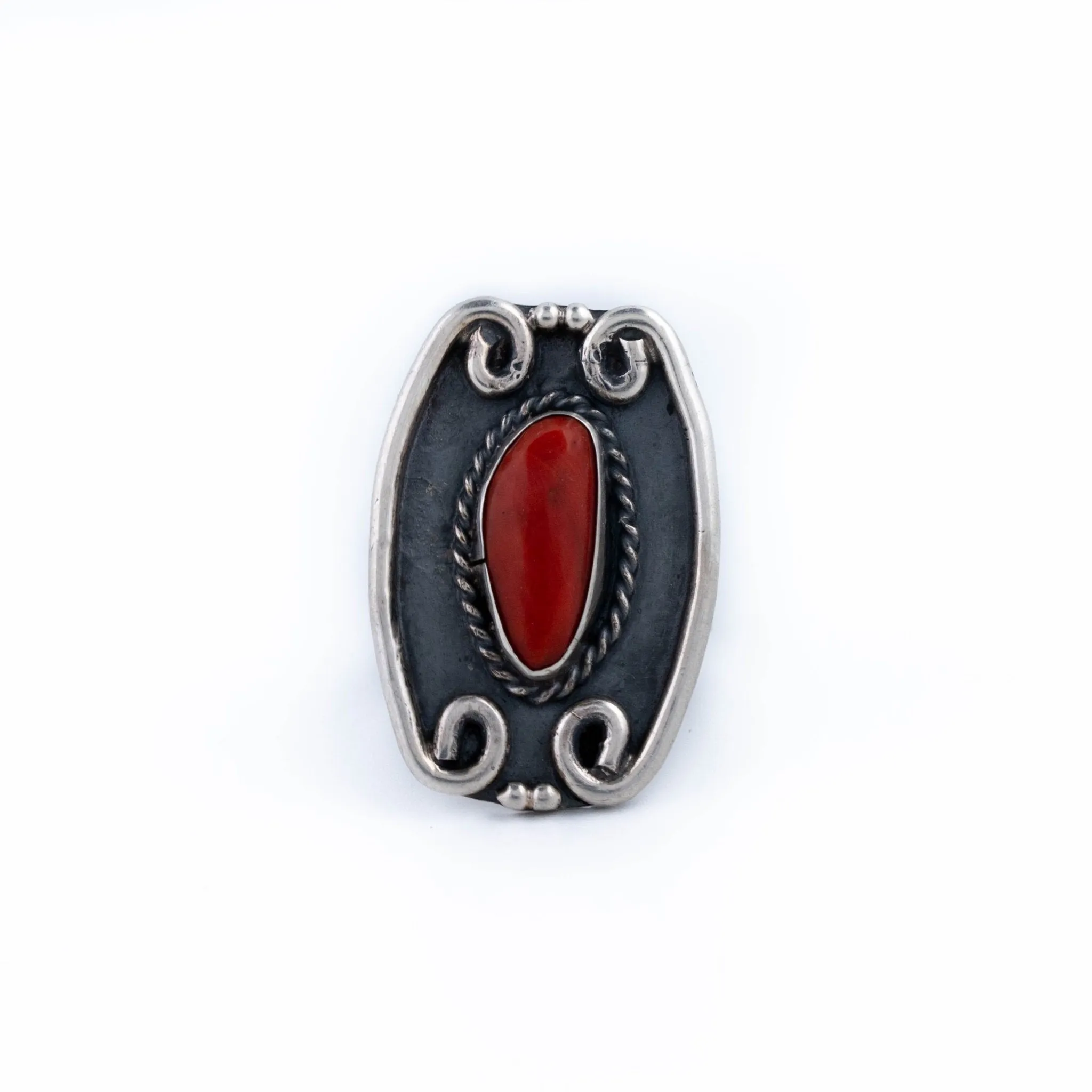 Scalloped Red Coral Ring