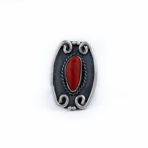Scalloped Red Coral Ring