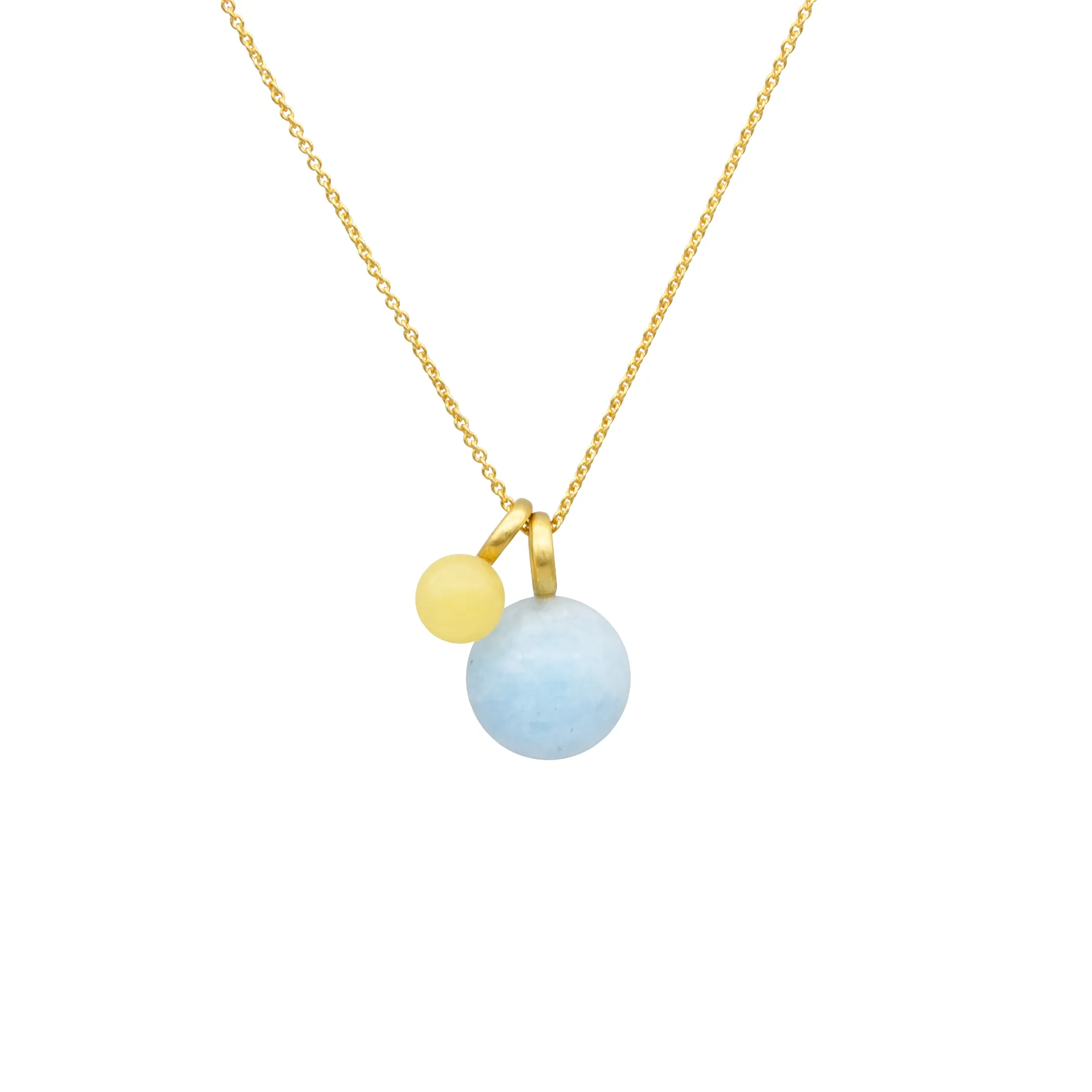 SEA PONNIES BUBBLES PENDANT 18K YELLOW GOLD, AMBER