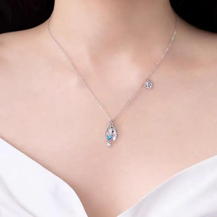 Seascape Blue Heart Necklace