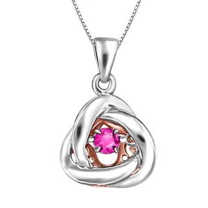 Silver and Rose Gold Pink Topaz Luminance Pendant