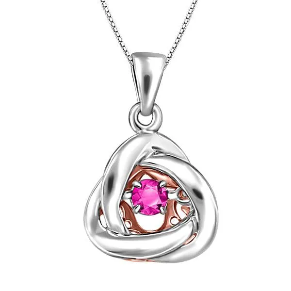 Silver and Rose Gold Pink Topaz Luminance Pendant