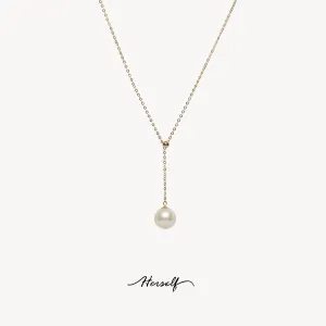 Single Akoya Pearl Pendant Necklace 18K Gold