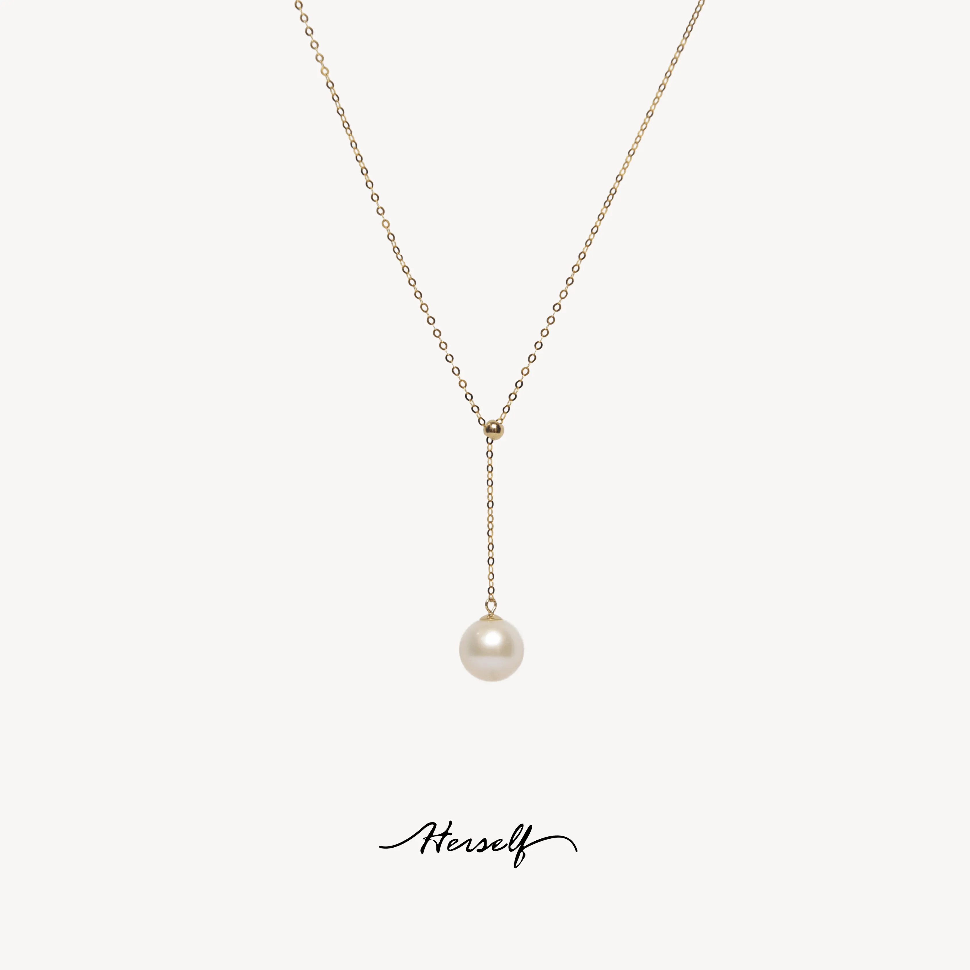 Single Akoya Pearl Pendant Necklace 18K Gold
