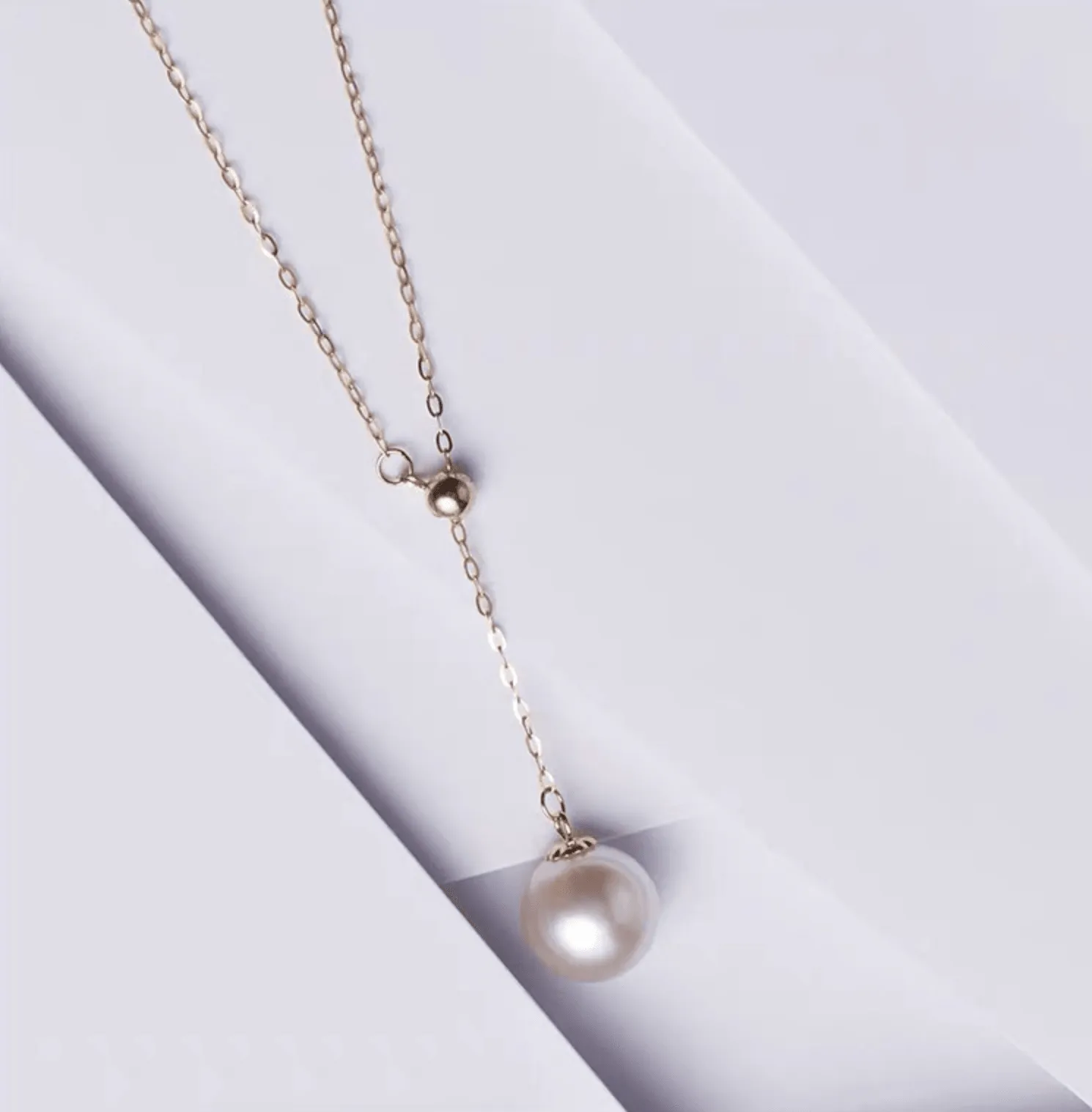Single Akoya Pearl Pendant Necklace 18K Gold